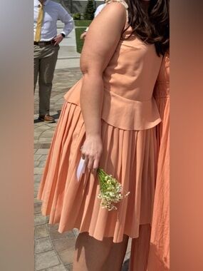 ANTHROPLOGIE Paper Crown Peach Covilha Dress